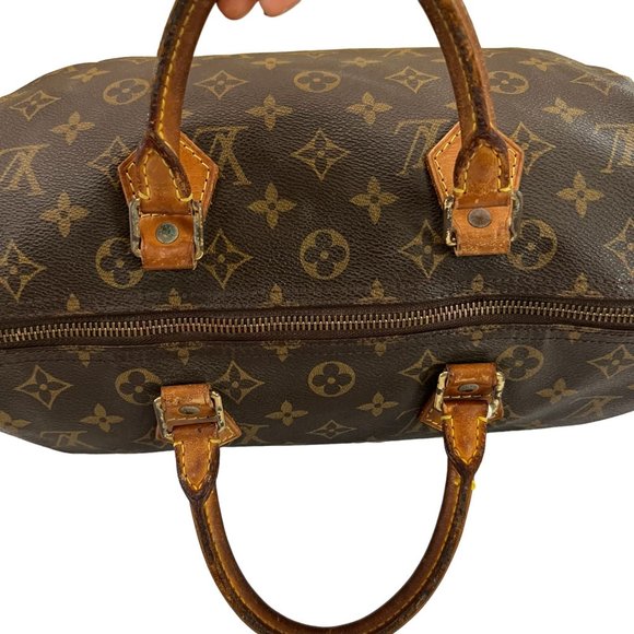 Authentic Louis Vuitton Satchel Bag Speedy 30 Monogram Used LV Handbag Vintage - Picture 8 of 14